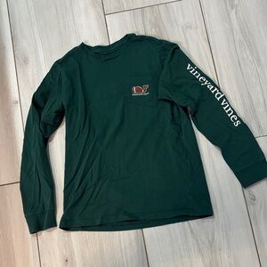 Boy’s Vineyard Vines Dark Green Logo Long Sleeve Tee